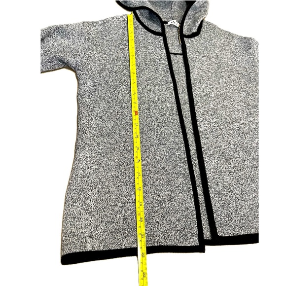 Sz.M/L-NWOT- DEX- Hooded Open Cardigan Grey w/Black Trim. - Picture 4 of 10